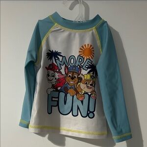 Paw Patrol Blue and White Kids Swim Rashguard 2T